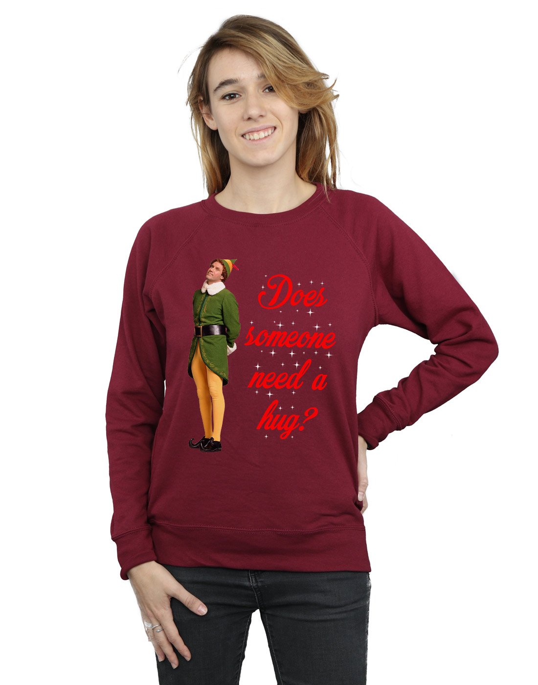 Elf Women's Hug Buddy Sweatshirt XX-Large Burgundy
