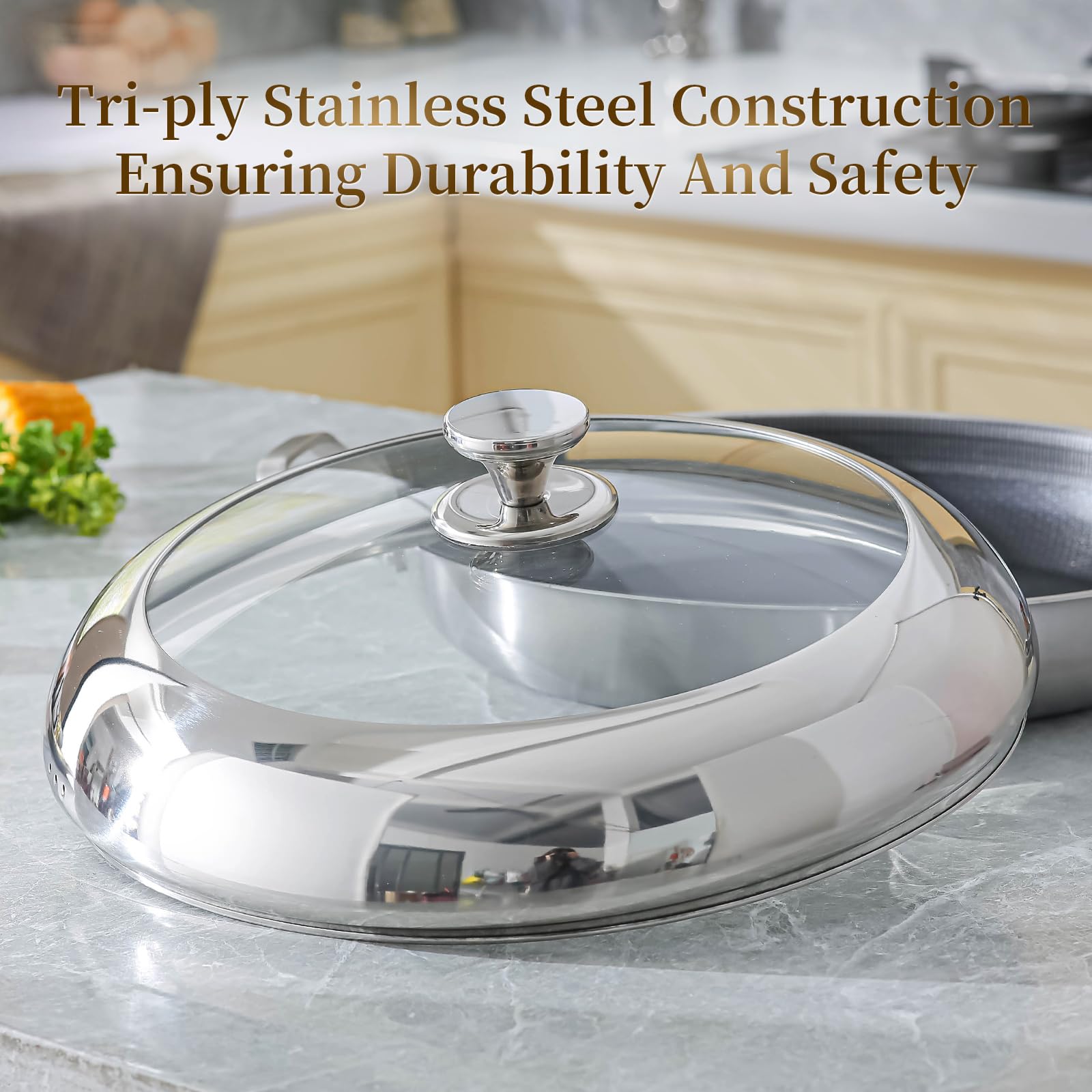 DELARLO 14 Inch Paella Pan - Stainless Steel -7