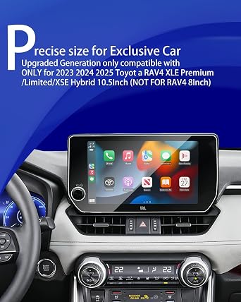 2pcs for 2025 RAV4 Screen Protector for 2023 2024 2025 Toyot a RAV4 XLE Premium/Limited/XSE Hybrid 10.5Inch JBL Accessories Tempered Glass Protective Film (NOT FOR RAV4 8Inch)