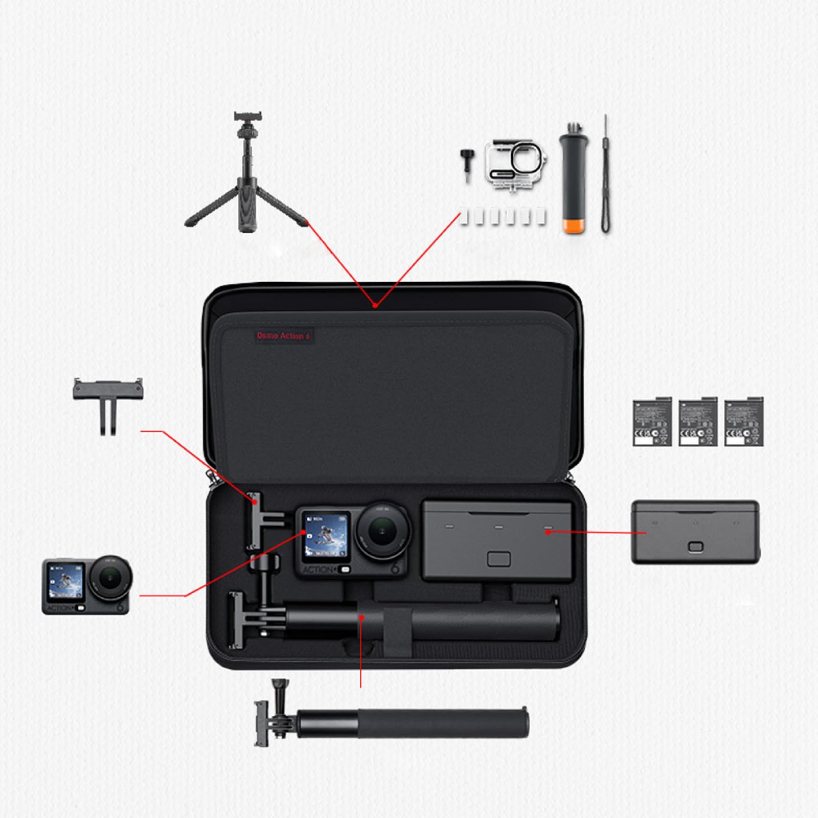 Etui podróżne do DJI Osmo Action 6, torba do przechowywania aparatu, wodoodporna, odporna na wstrząsy obudowa do DJI Osmo Action 6