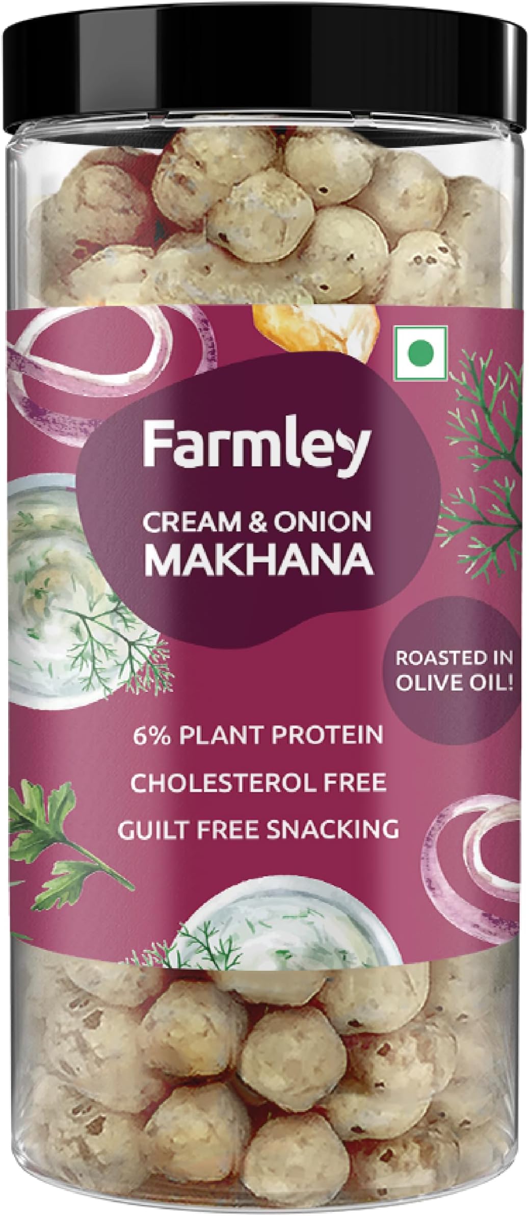 Farmley Makhana Healthy Puffs | Gluten Free Plant Based Roasted & Flavoured C...