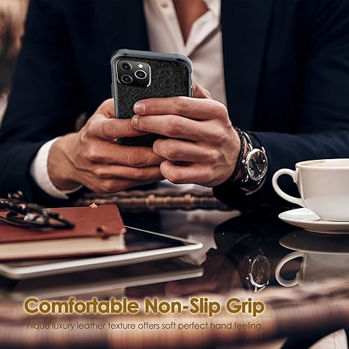 Miniatura 3 de LOHASIC Funda de cuero para iPhone 12 Propara iPhone 12, delgada, de lujo, de poliuretano, suave, antideslizante, a prueba de golpes, antiarañazos,