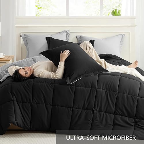 Miniatura 5 de Homelike Moment - Juego de edredón alternativo ligero de plumón para todas las estaciones, manta de verano, 3 piezas - 1 edredón con 2 fundas