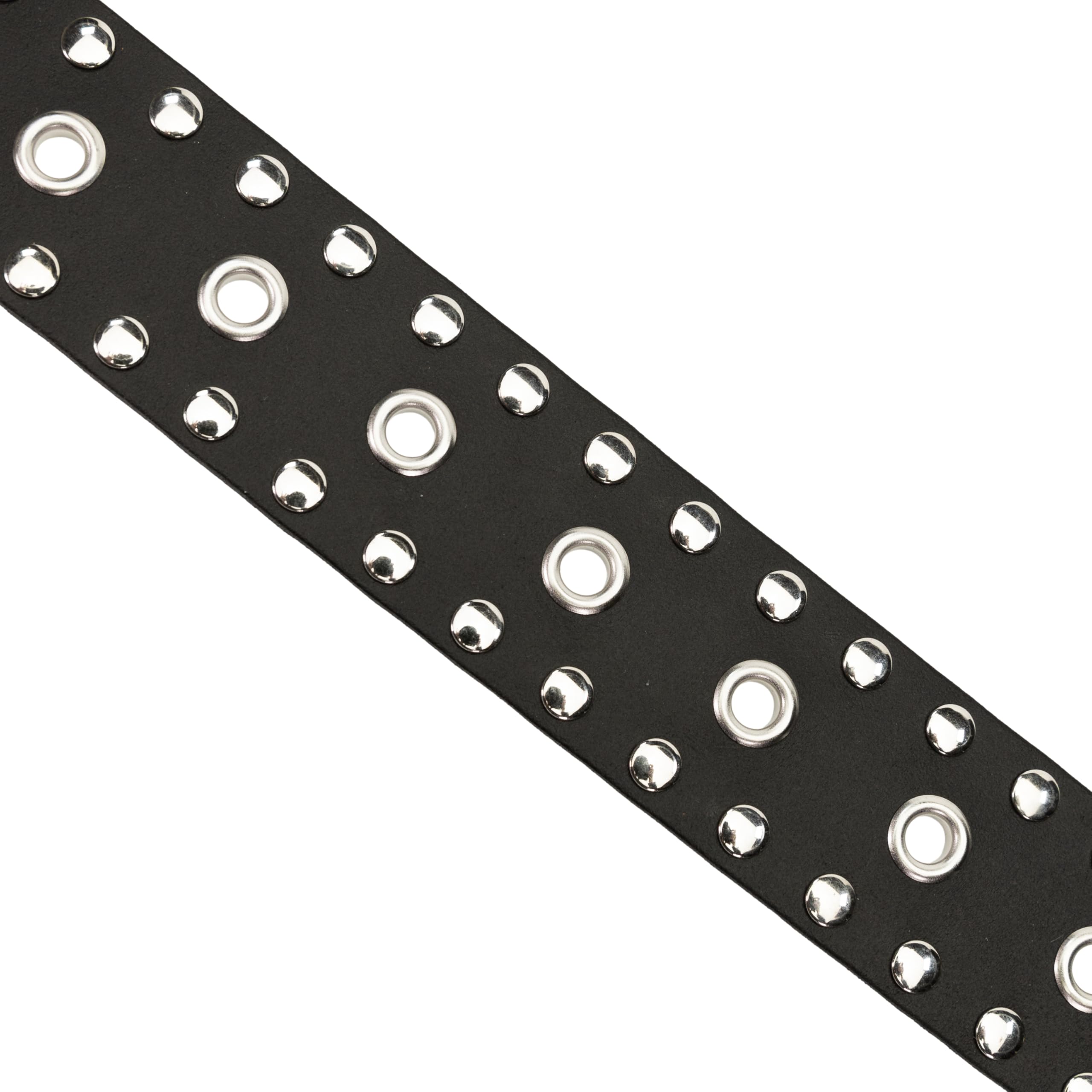 Heart Rock Cintura uomo in vera pelle con borchie piatte e rivetti forati, cintura uomo pelle stile rock e biker, cintura nera borchie nickel free - Made in italy