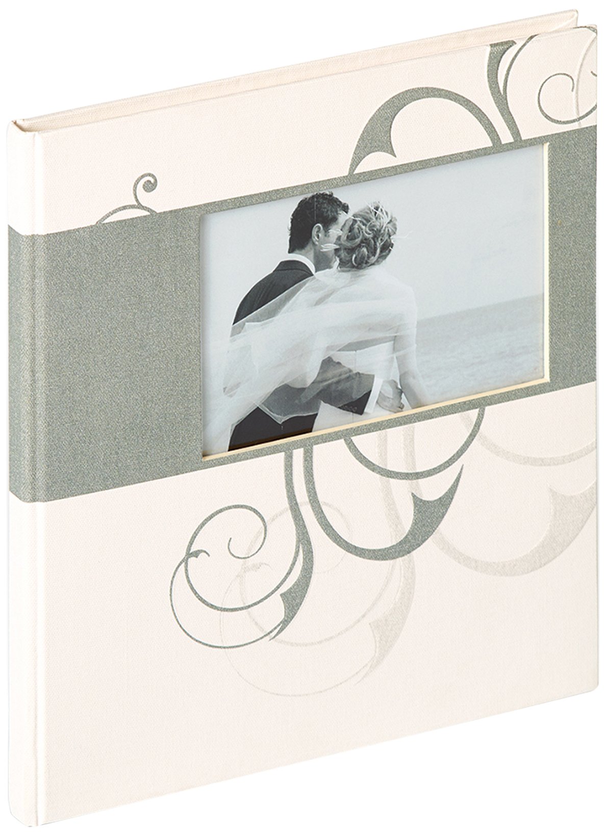Livre d’or en lin blanc Walther Design Romance de Mariage GB-134 avec découpe pour photo