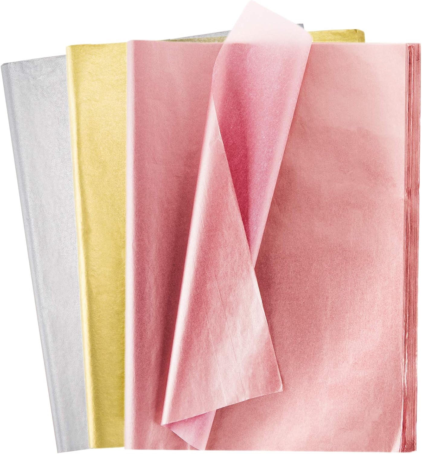 Whaline 90Pcs Metallic Tissue Paper Bulk Gold Rose Gold