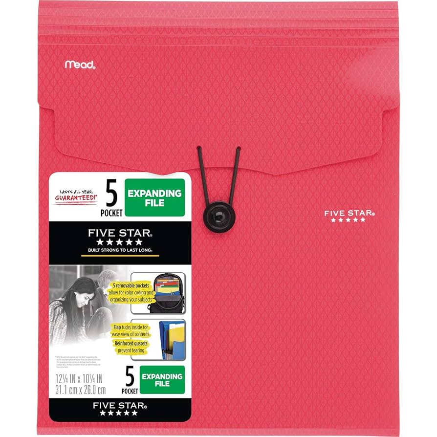 Amazon.com : Five Star Expanding File Folder, 5-Pocket