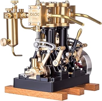 KACIO LS2-14 Twin Cylinder Reciprocating Steam Engine Model - Boiler Not Included - Perfect for Steam-Powered Model Ships Over 80cm