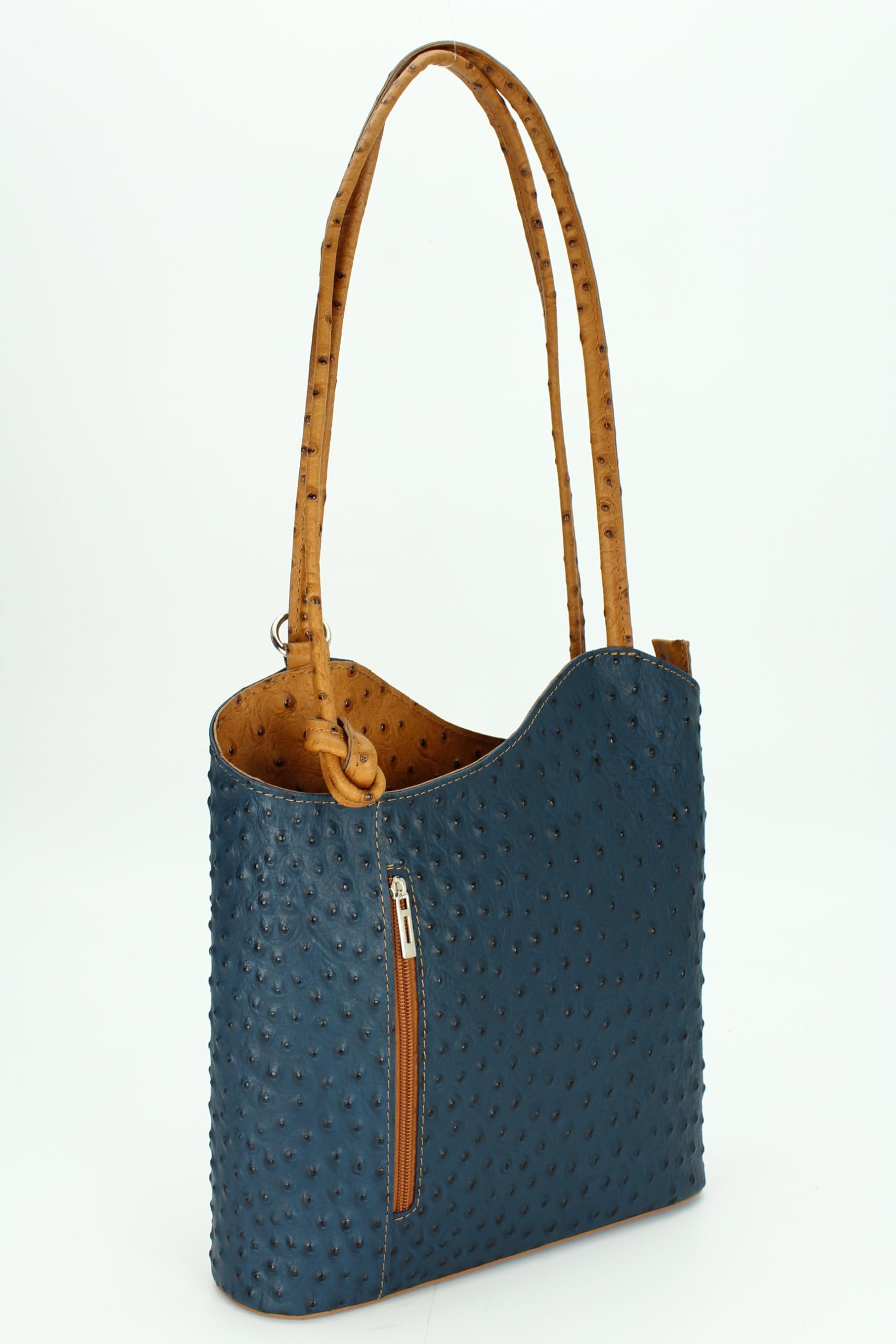Belli italienische Ledertasche Backpack Classic 2in1 Damen Rucksack Leder Handtasche made in italy Schultertasche - 28x28x8 cm (B x H x T)