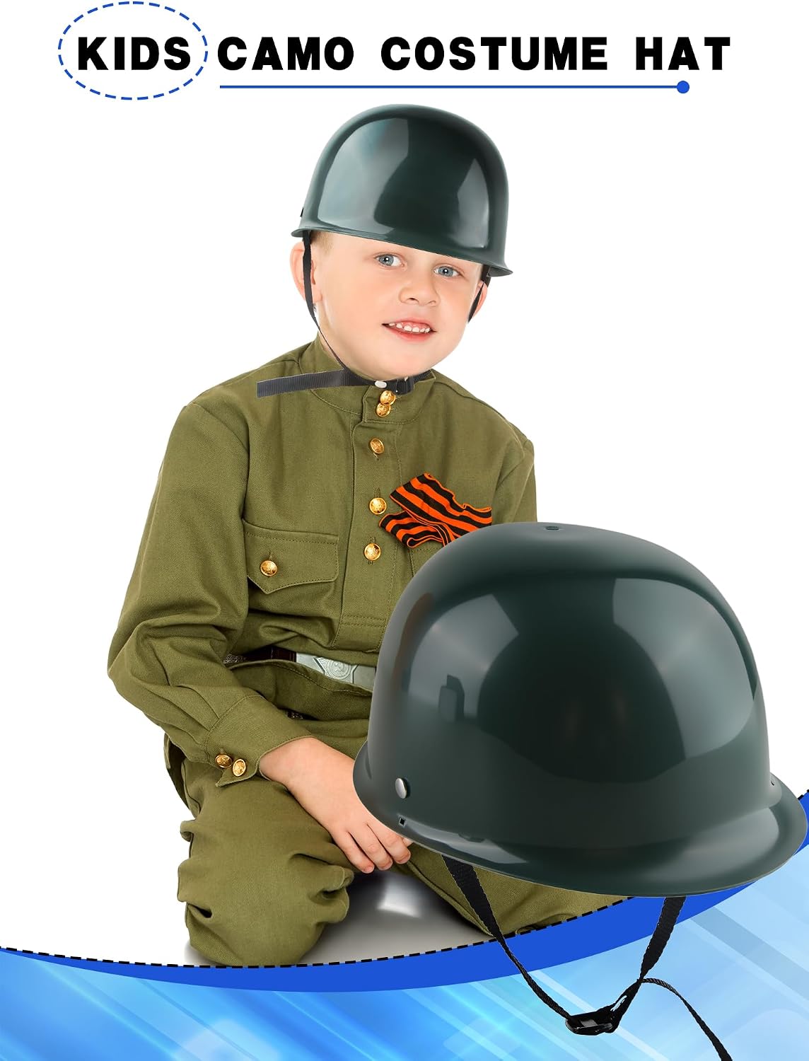 4 Pieces Army Helmet Plastic Army Hat Soldier Costume Hats for Halloween Costume Army Party Supplies