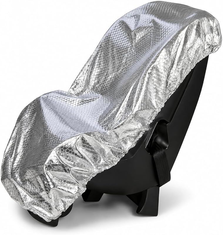 Mommy's Helper Baby Car Seat Sun Shade Cover, Reflective Heat Protector | Car seat cover for summer heat; reflective car seat shade helps keep parked seats 26°F cooler on average; fits most car seats