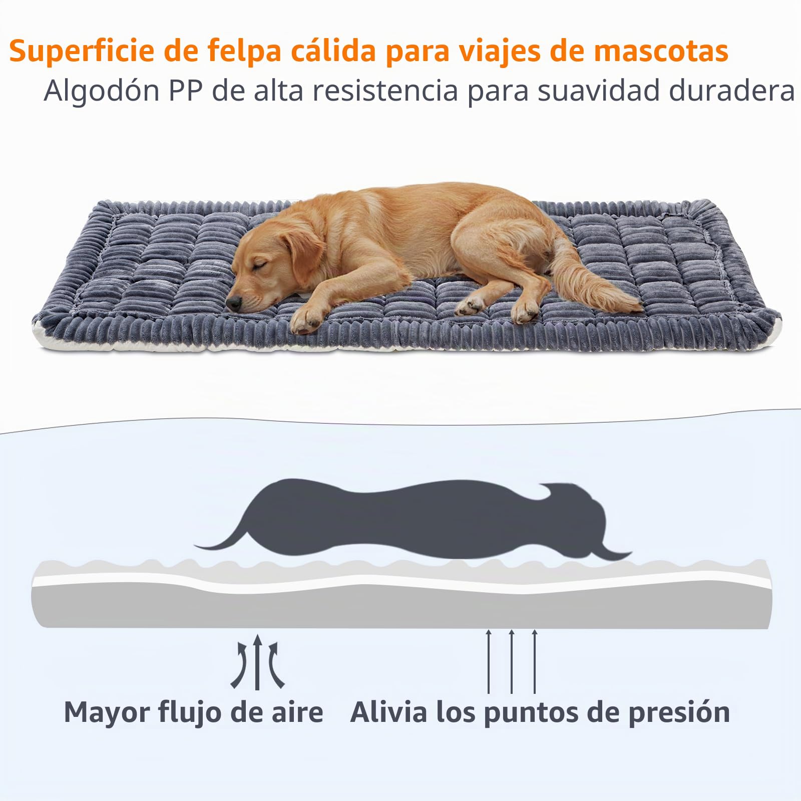 Alfombrilla de Cama para Mascotas para Asiento Trasero, Cama de Coche para Perros Grandes, Camas de Viaje de Felpa de Lujo con Parte Inferior Antideslizante, Ajuste Personalizado para