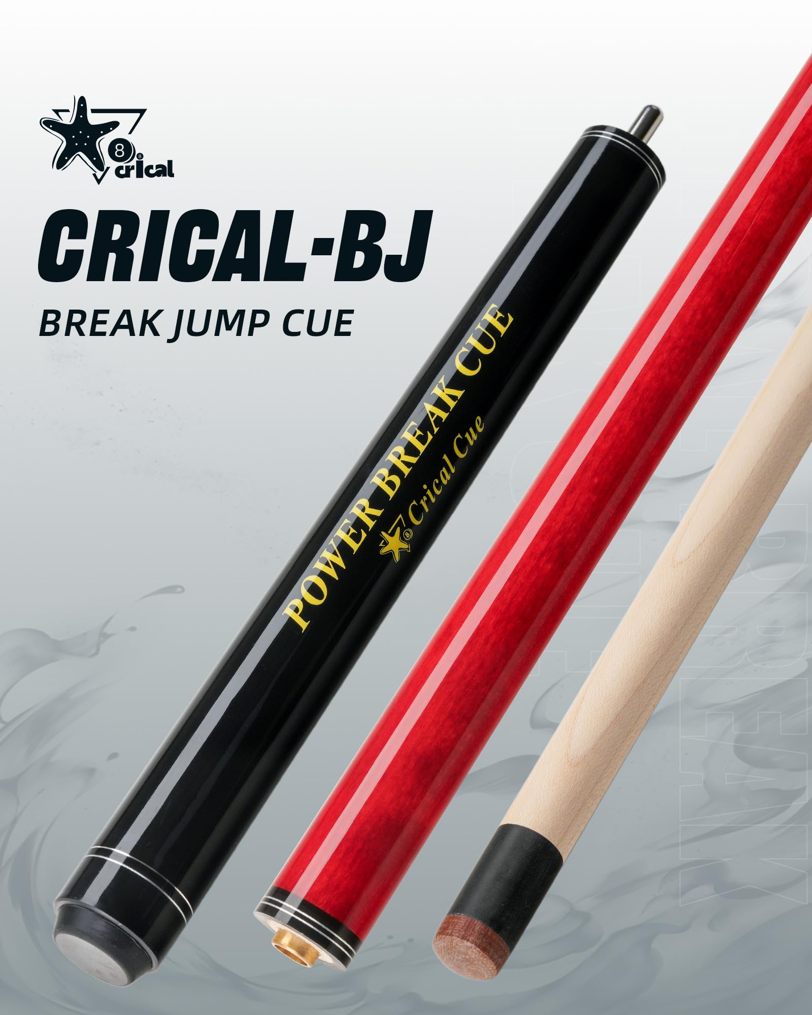 CRICAL Break Jump Pool Cue 3 Piece Jump/Break Cue Stick 13.5mm Tip