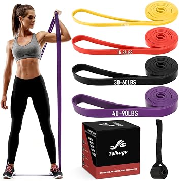 Resistance Bands for Working Out, Pull Up Assistance Bands Set, Exercise Workout Bands for Full-Body Training, Fitness, Physical Therapy, Home Gym for Women & Men 5-85lbs