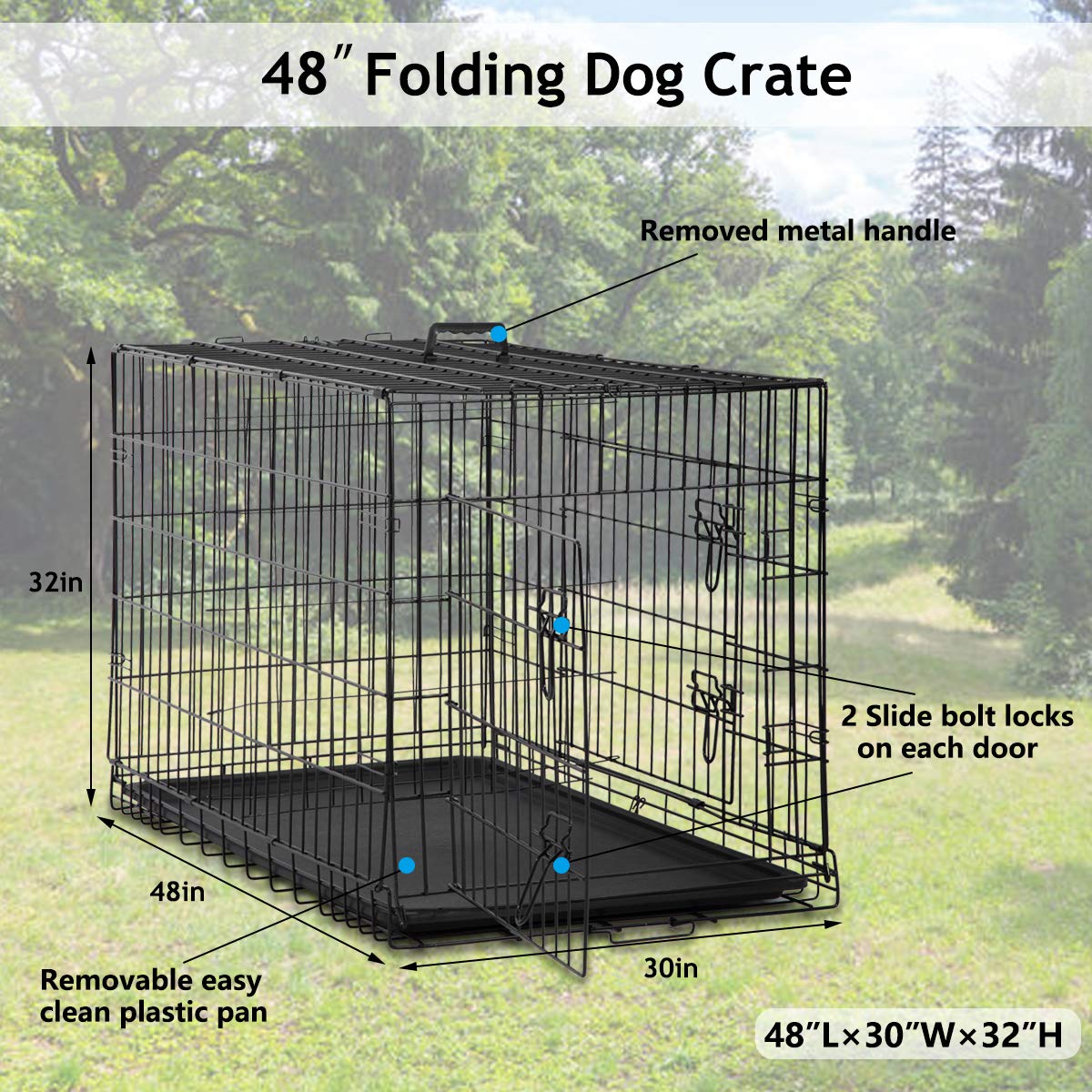 36,42,48 inch Dog Cage Large XXL Dog Crates for Large Dogs Folding Dog