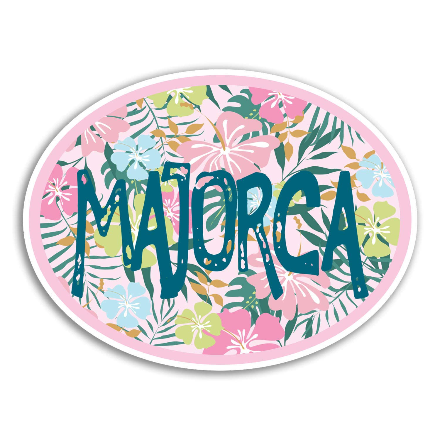 2 x 10cm Pretty Majorca Vinyl Stickers - Travel Sticker Laptop Luggage #18569 (10cm Wide)