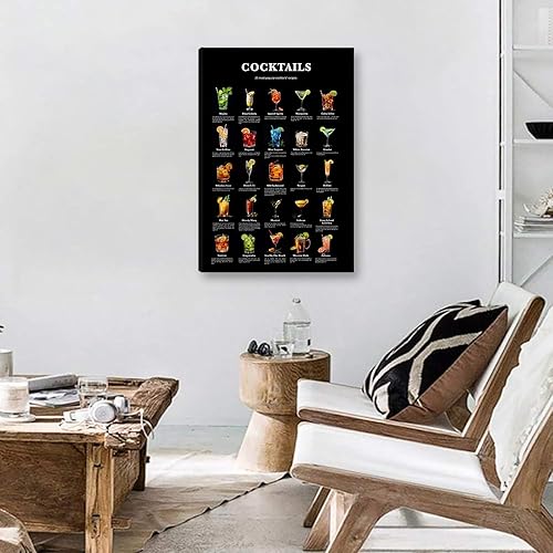 Miniatura 2 de Arte de pared de cóctel, pósteres de conocimiento, vintage, cocteles, mixología, fotos, carrito de bar, accesorios e impresiones de pintura, cocina,