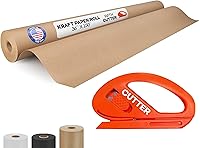 Vista 45 de Rollo de papel kraft amarillo de 36" x 1200" (100 pies) con cortador - Papel de regalo hecho en EE. UU. para embalaje, mudanza, envío