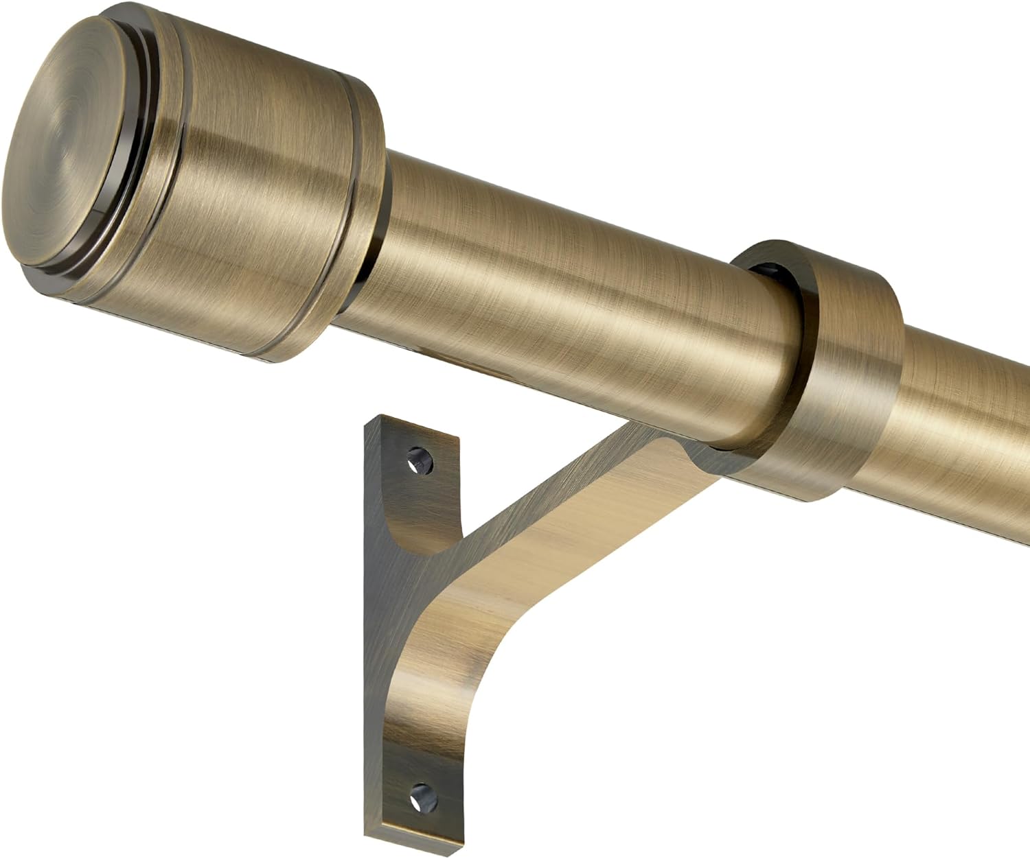 Antique Bronze Curtain Rods for Windows 16 to 86 Inch, 1 Inch Diameter Blackout Curtain Rod with Aluminum Cylinder Finials and Full Surround Brackets, Drapery Rod for Wall and Ceiling Mount 16-86" Antique Bronze