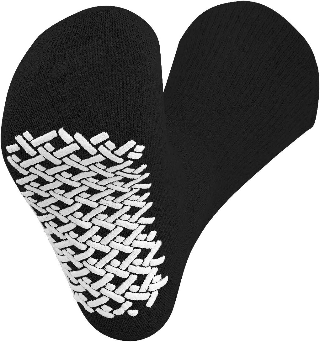 Falari Men Women Anti Slip Grip Non Skid Crew Cotton Diabetic Socks For Home Hospital 3, 6 or 12-pack - Image 6