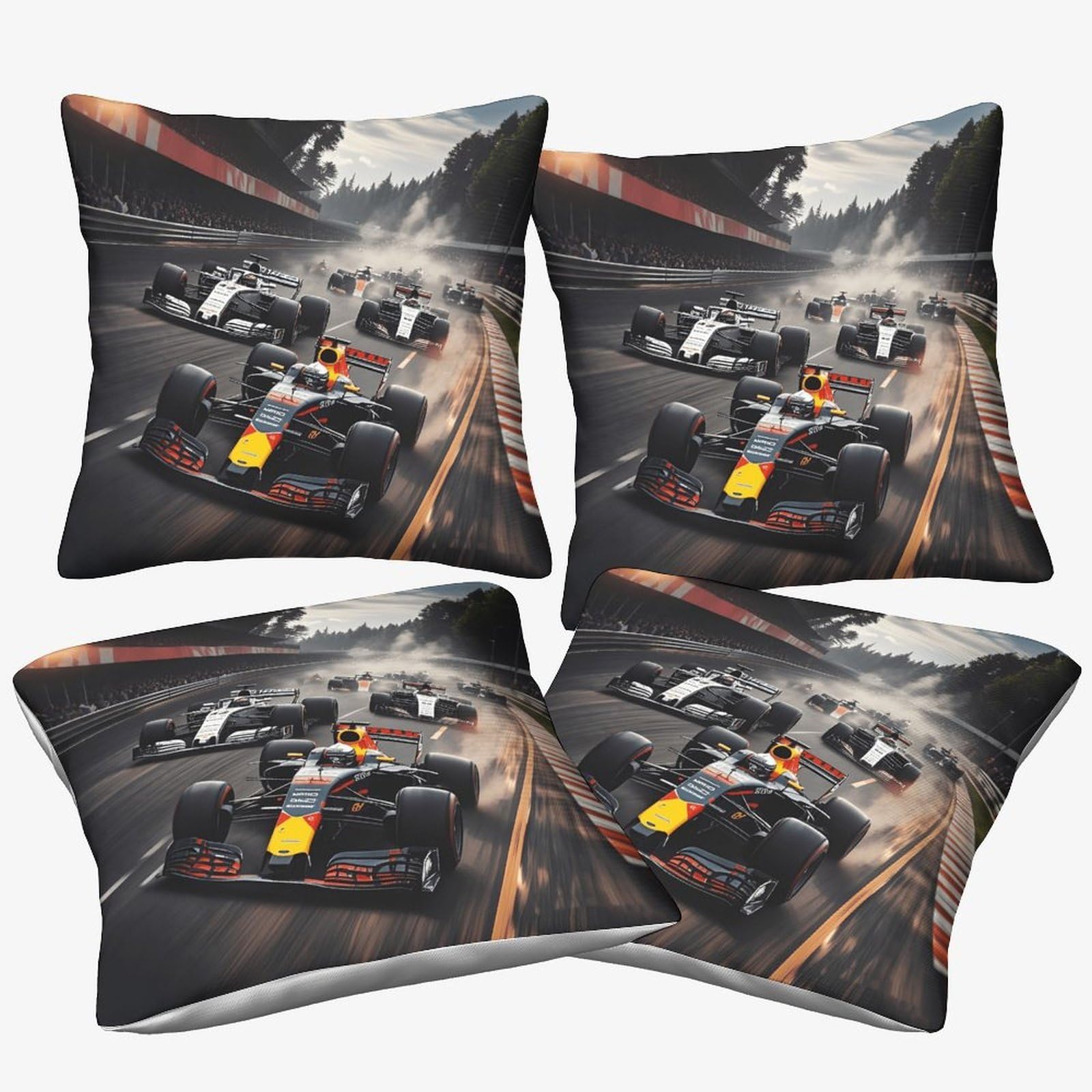 Dafufbw Formulaa Racing-11 Luxury Microfiber Square Throw Pillow Cases Formulaa Racing With Invisible Zipper, 50X50cm, 4Pcs Decorative Throw Pillowcases With Racing Car, For Livingroom Sofa Bedroom