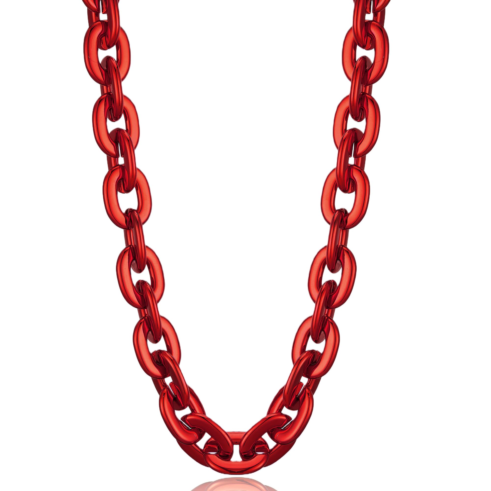 XIUMALU Passed colorfast test,Large Plastic Chain Necklace, 2 Pack / 4 Pack Optional,Hip-hop Rapper Big Chunky Fake Necklace , Super long Detachable,