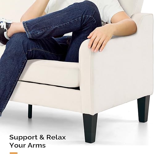 Miniatura 6 de VINGLI Sofá pequeño de 71 pulgadas, cómodos sofás para sala de estar, sofá beige de 3 plazas, sofá moderno de mediados de siglo, sofás con brazos