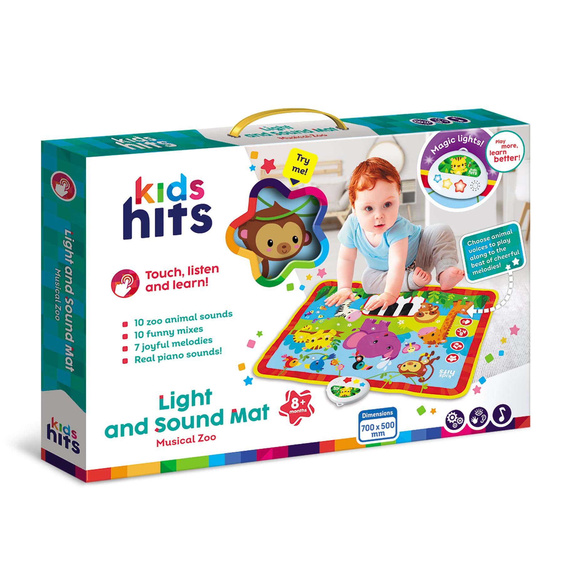 Kids Hits - Dywan edukacyjny dla dzieci, zoo, 8 miesięcy
