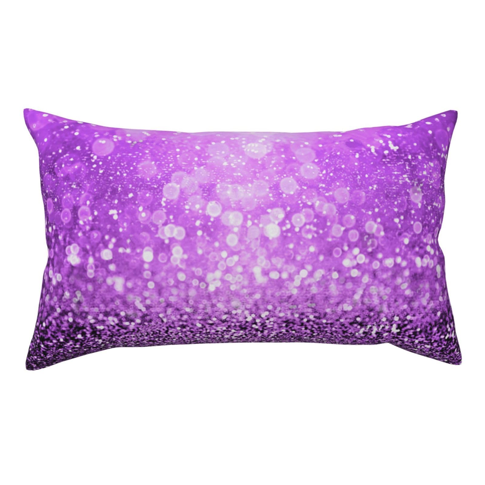 YFSGDLBN Sparkling Purple Glitter printed Pillow Case 20x36in decorative pillowcase Cushion Cover