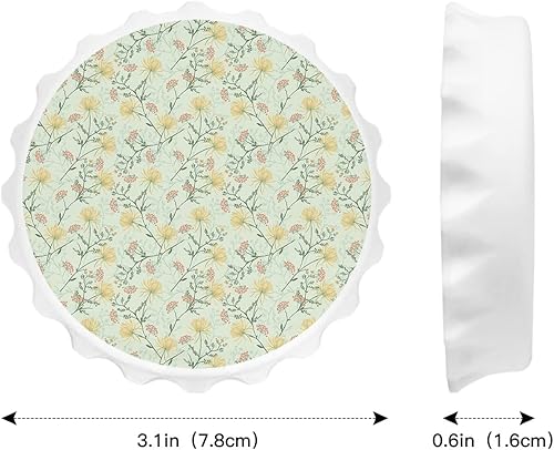 Miniatura 2 de Imanes para abridor de botellas de cerveza con flores de diente de león, diseño rústico de plantas florales amarillas, adhesivo magnético fuerte