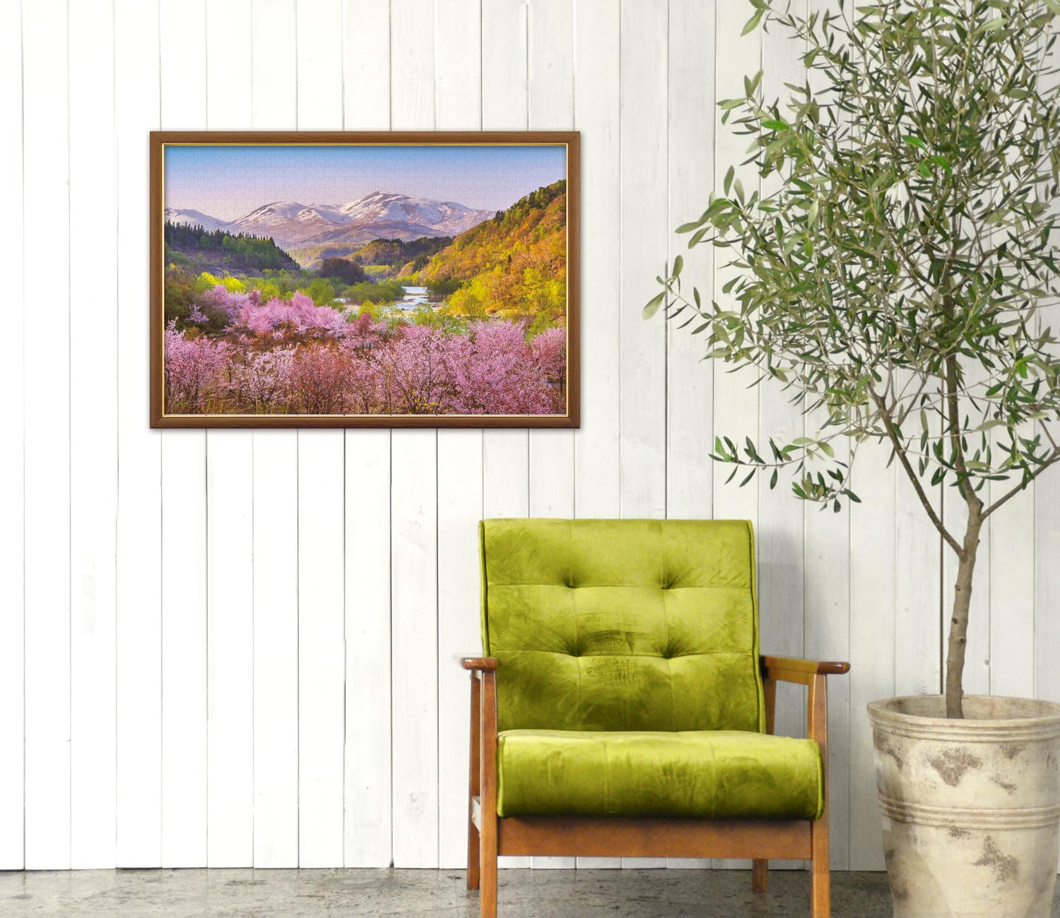 Amazon | 1000-910 日本風景 春茜 月山と大山桜 (山形県) 1000