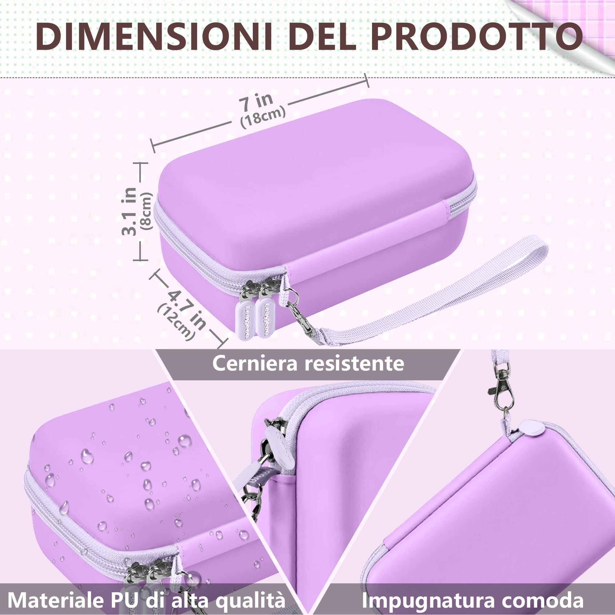 Leayjeen Custodia per Macchina Fotografica Istantanea per Bambini, Compatibile con CAMCLID/TIATUA/Gofunly/uleway e Carta da Stampa, Compleanno per bambini (solo custodia) Viola