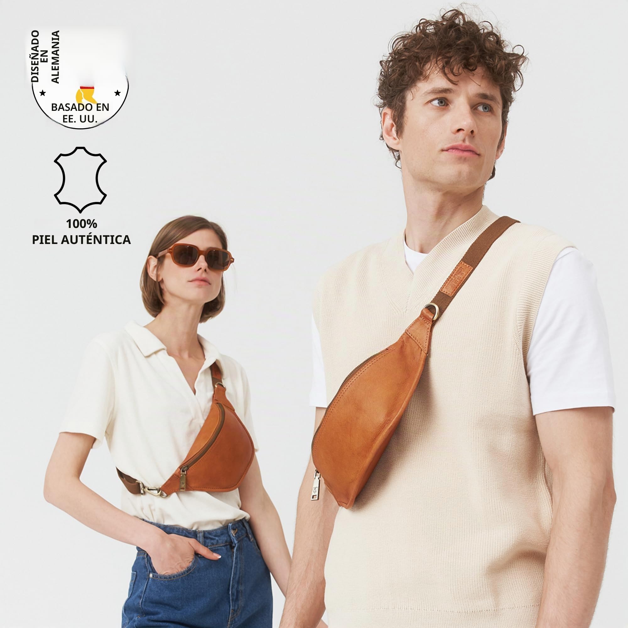 Berliner Bags Kai XL Riñonera de Piel Auténtica, Bolso de Cintura Unisex con Cremallera YKK, Correa Ajustable y Diseño Resistente al Agua para Hombre y Mujer – Marrón