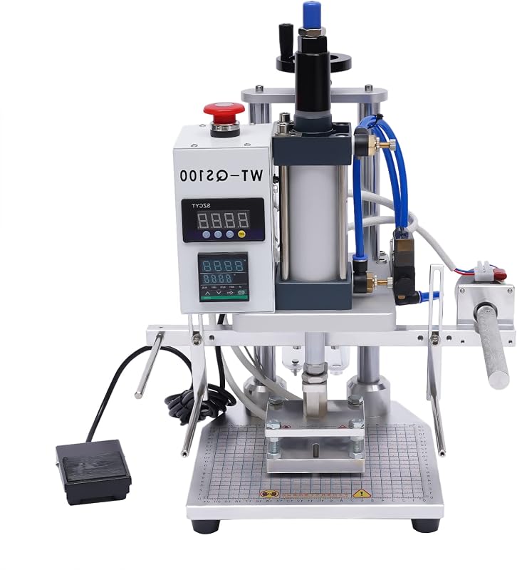 Air Operated Hot Foil Stamping Machine, 110V 500W Pneumatic Hot Foil Stamping Machine Hot Foil Stamping Machine for Leather PVC PU Paper