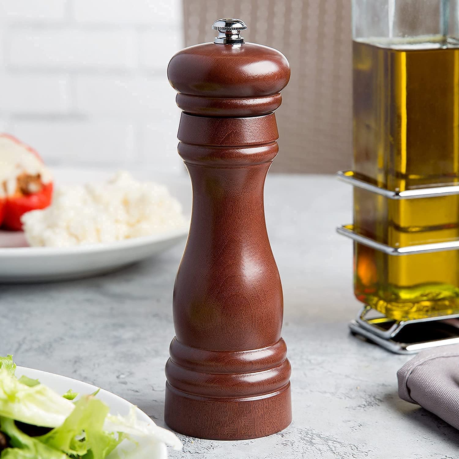 Jamboree Wooden Traditional Pepper Mill (Brown, Pack of 1)
