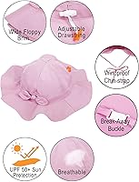 Vista 16 de SimpliKids Sombrero de sol para bebé de ala ancha con protección solar UPF 50+ UV Ray Azul claro #1