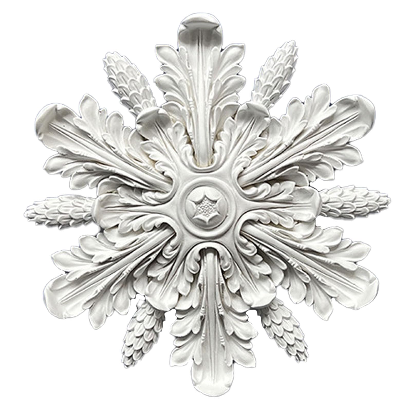 PU Ceiling Medallion for Fan Lamp, Chandelier, White, Multiple Sizes(White B,40cm)