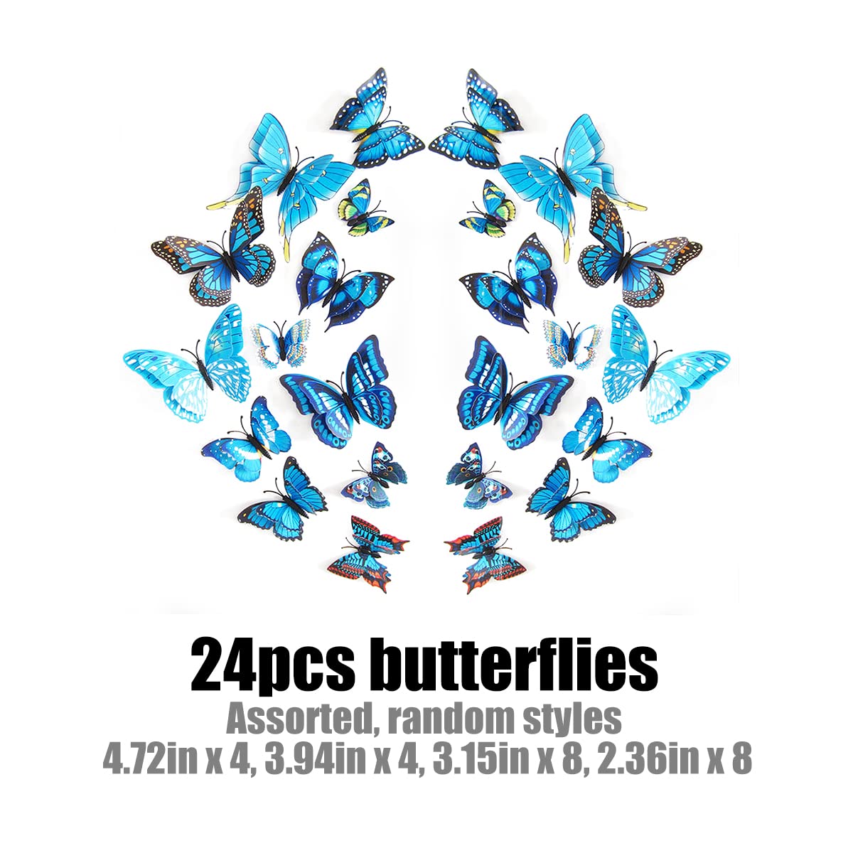 24 Adesivi Murali Farfalla 3D Rimovibili | Decorazione Colorata Per Camera Bambini E Soggiorno