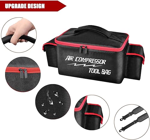 Miniatura 3 de Bolsa portátil para compresor de aire compatible con inflador Milwaukee M18 2848-20, infladores de neumáticos, bolsa de transporte de bomba de aire,