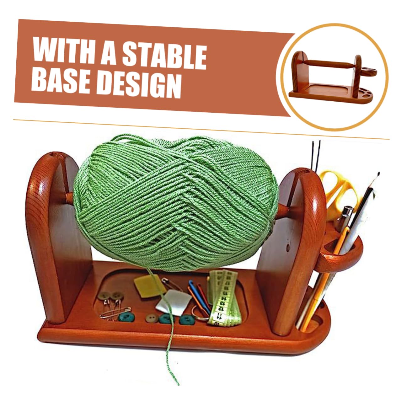Soporte de Carrete de Madera para Hilo de Bordar y Coser