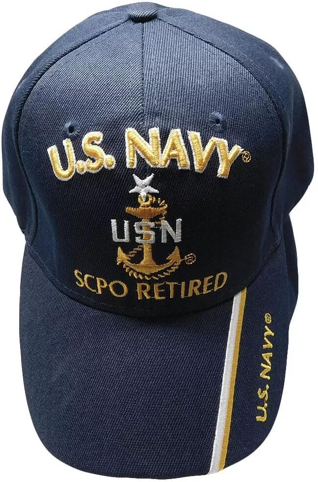 Blue US Navy SCPO Sr Chief Petty Officer Retired Hat Ball Cap Veteran Military (Officially Licensed BY THE US Navy)