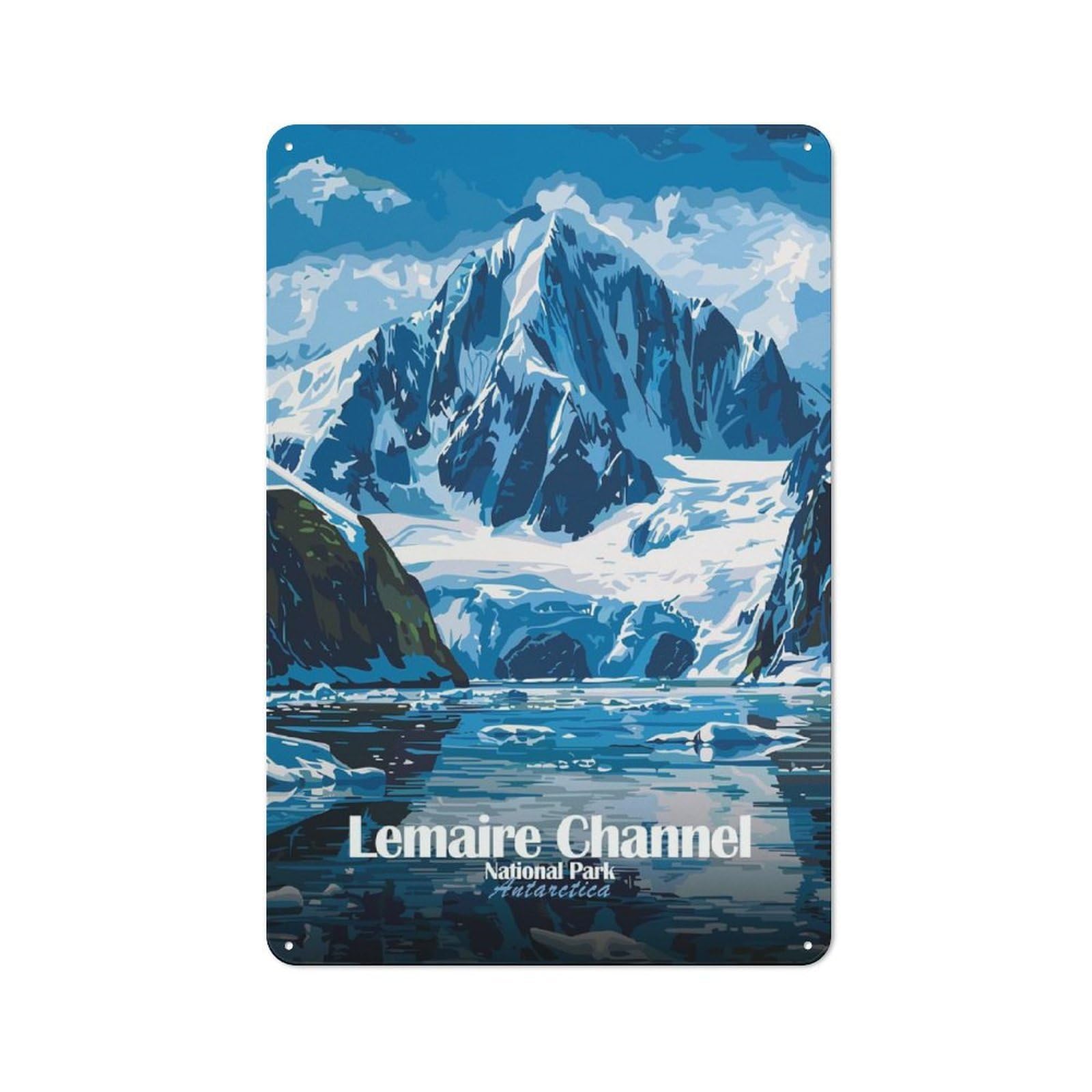 Junmoney Style-3 Lemaire Channel National Park Antarctica Retro Tin Sign 30X20cm For Café Or Restaurant, Housewarming Wall Decor For People Furnishing Café And Restaurant