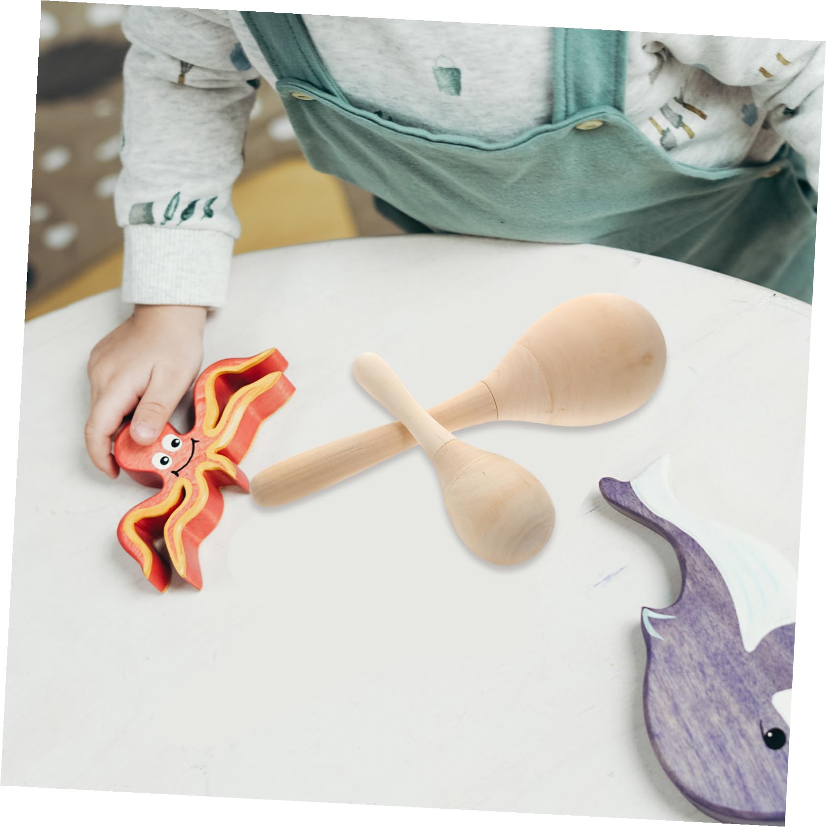 Gatuida Maracas in Legno da Dipingere 12 Pezzi, Strumenti Musicali Maracas per Ragazzo Ragazza, Giocattolo Educativo Precoce per Scuola e Feste, Sonagli Percussione Fai da Te per Attività