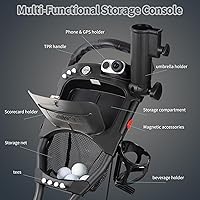 Vista 3 de CaddyTek - Carrito de golf con 4 ruedas, Caddy Cruiser One versión 8 1, plegable con un clic, ligero, carrito de caddie, compacto, fácil de abrir