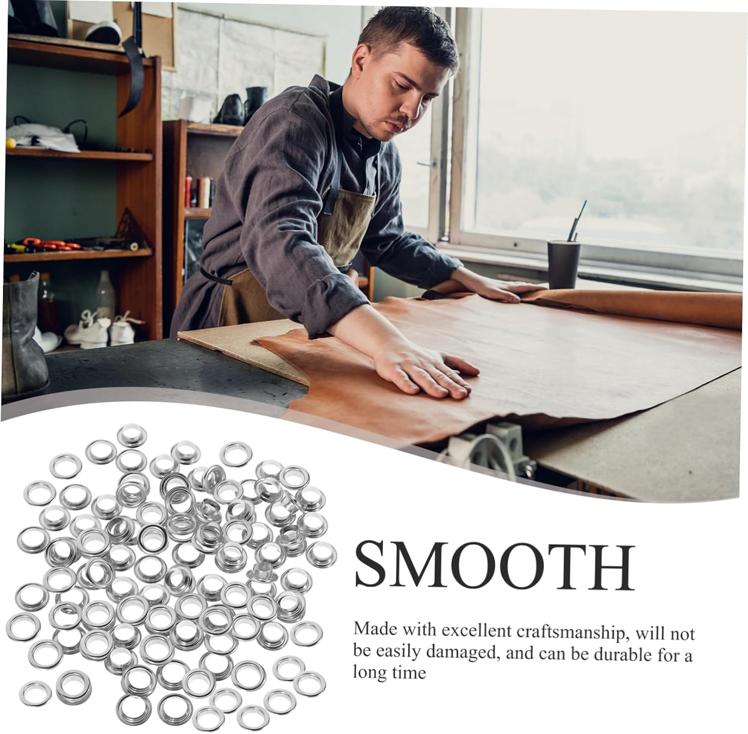 50 Sets Grommet Kit with Eyelets and Buckles for DIY Projects Durable Button Fasteners Includes Gaskets Storage Box for Sewing Crafts and Accessories