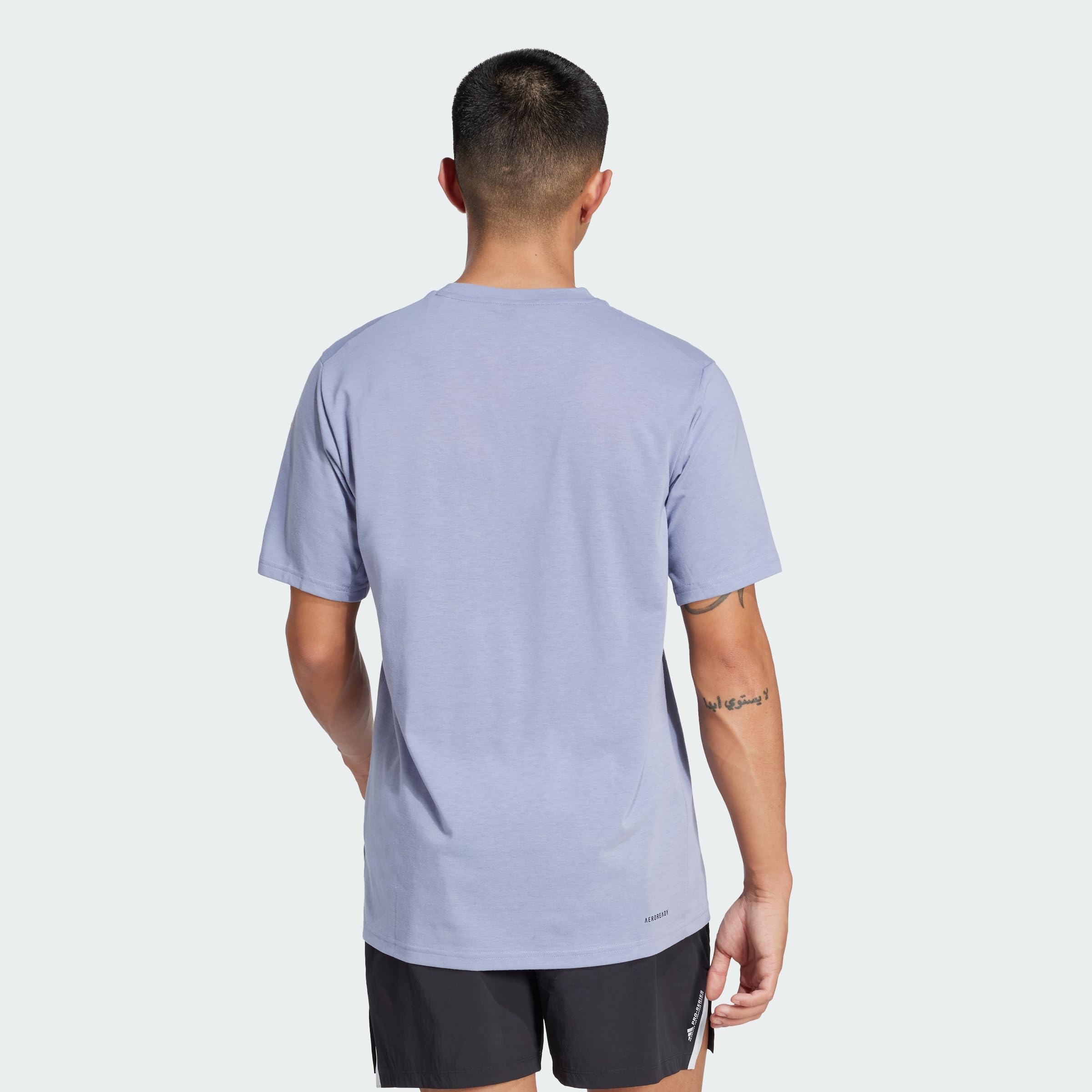 Adidas Hombre Train Essentials Feelready Logo Training tee, Silver Violet/Black, M