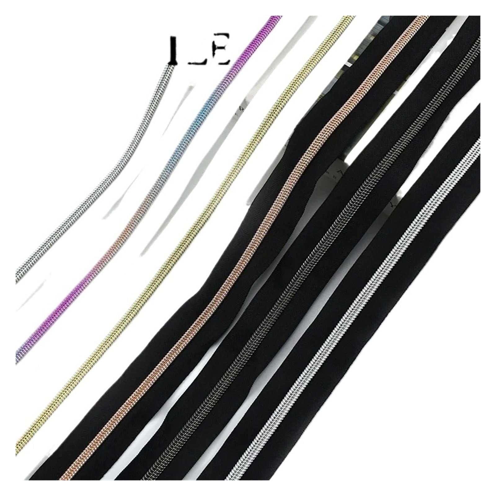 2/5/10 Metri 5# Nylon Cerniere Cursori for I Vestiti Borse Tasca Bobina Zip Cerniera Cursore Sostituire Fai da Te Indumento Accessorio for Cucire(M127RoseGold,10METERZIP10PCSLIDER_5#)