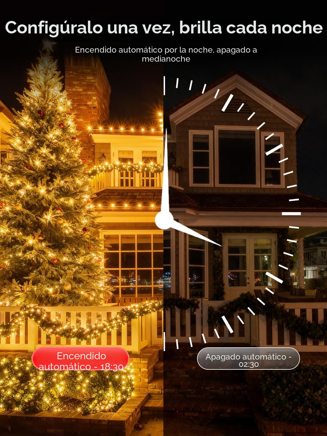 Luces Navidad Exterior 105M 1000 LED Guirnalda Luces Exterior Blanco Cálido | Control Remoto, Temporizador, 8 Modos, IP65, Luz Arbol Navidad Exteriores y Interior, para Fiesta Jardín Balcón