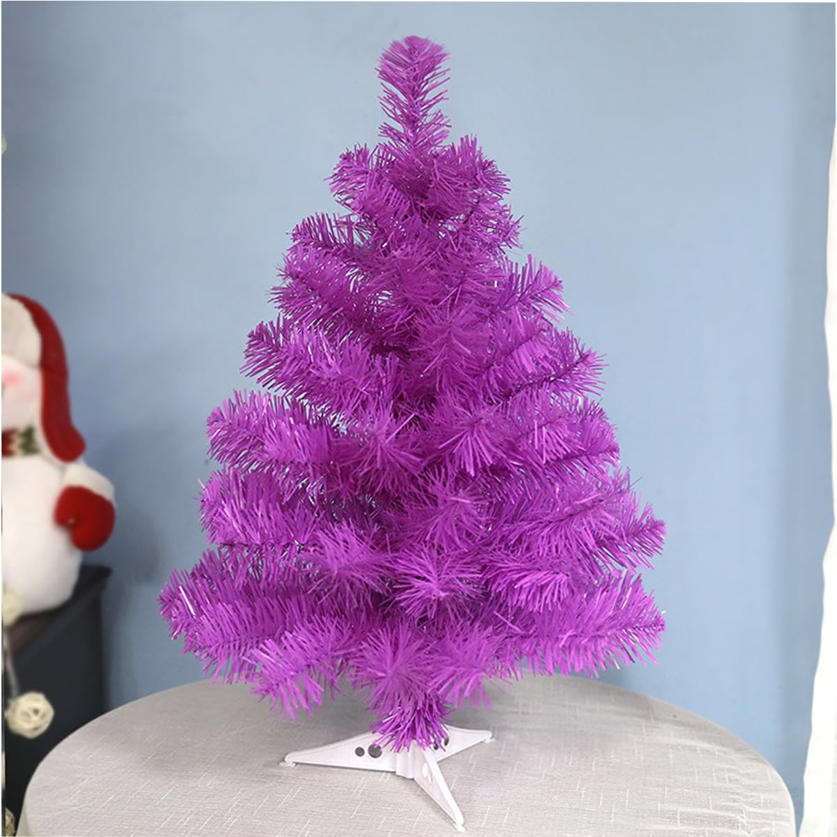 2ft Purple Artificial Christmas Pine Tree with PVC Stand, Unlit