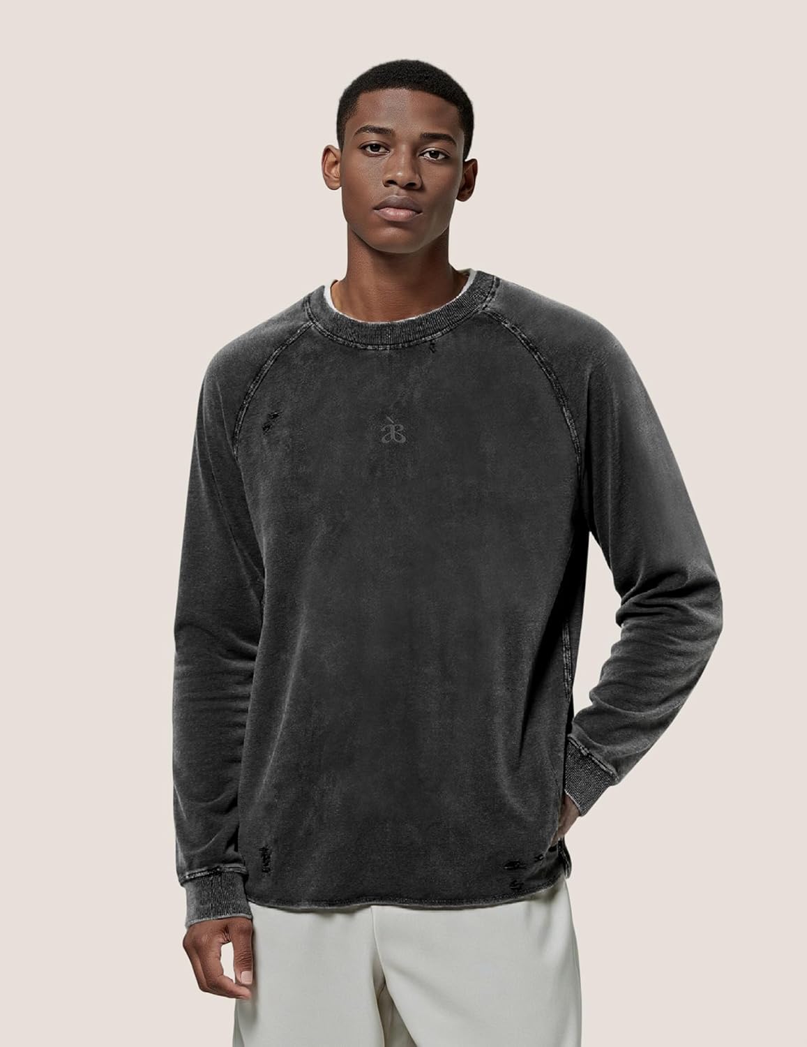 Aelfric Eden Acid Wash Sweatshirt Crewneck Oversized Sweatshirts Vintage Casual Solid Long Sleeve Pullover Tops - Image 2